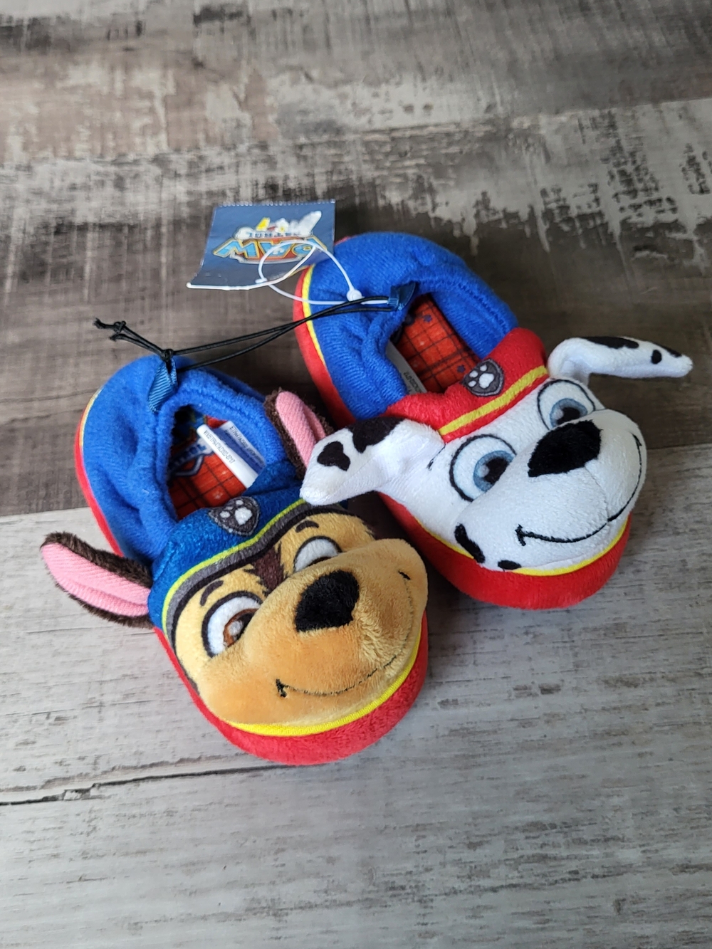 Baby Toddler Boys PAW PATROL SLIPPERS Stuffed Nose MARSHALL CHASE Cloth S 5-6